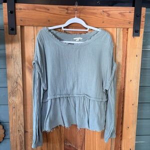 Women's Sage Green Blue Top